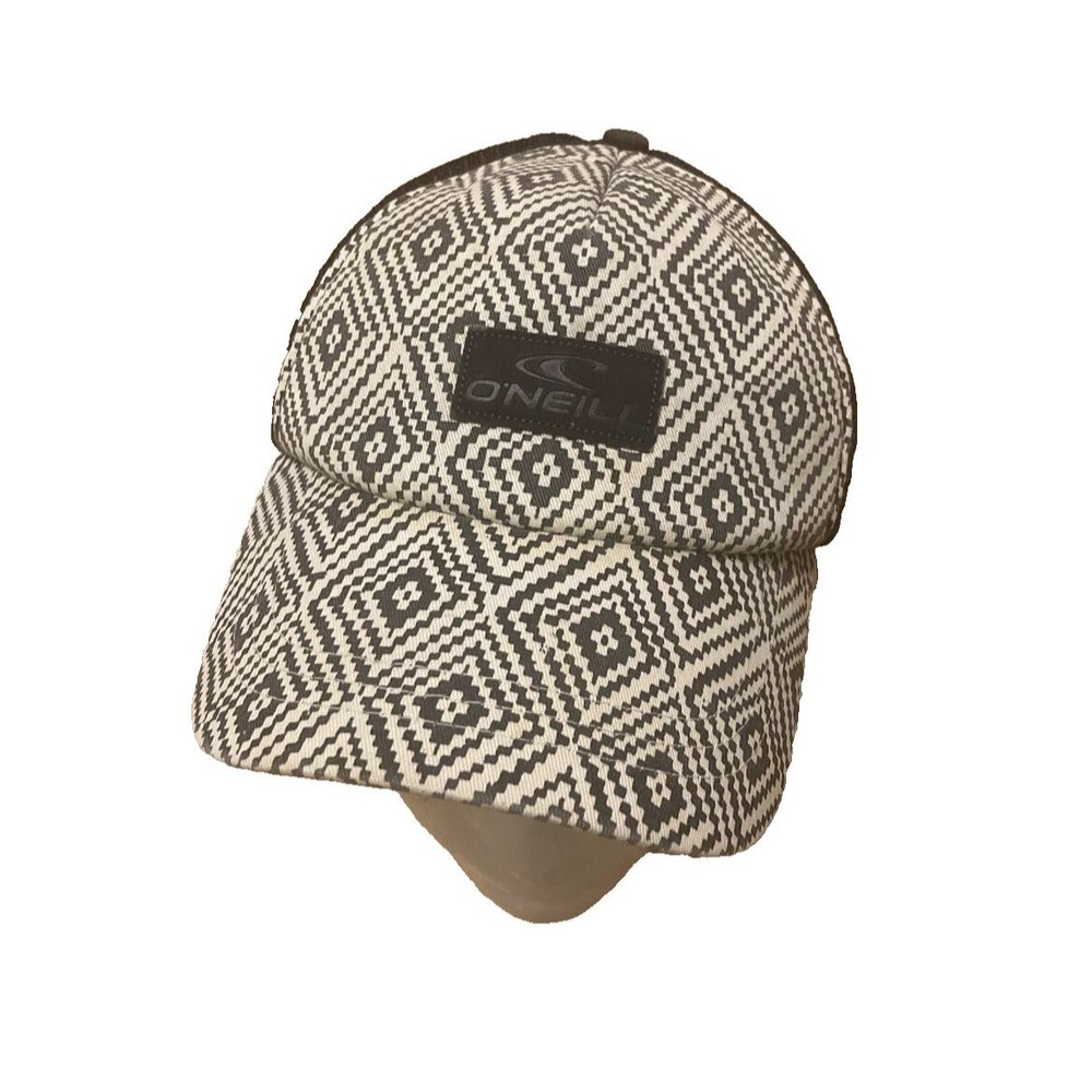 O'Neill Snapback Hat Mesh Foam Trucker Cap Black White Diamond Adjustable